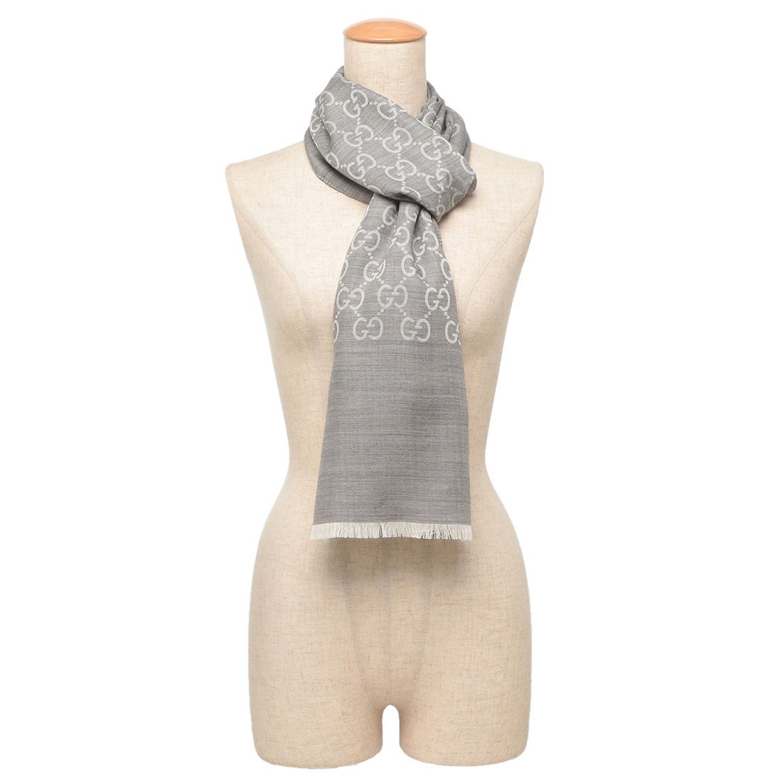 グッチ GUCCI スカーフ バンダナ ストール グレー レディース GUCCI