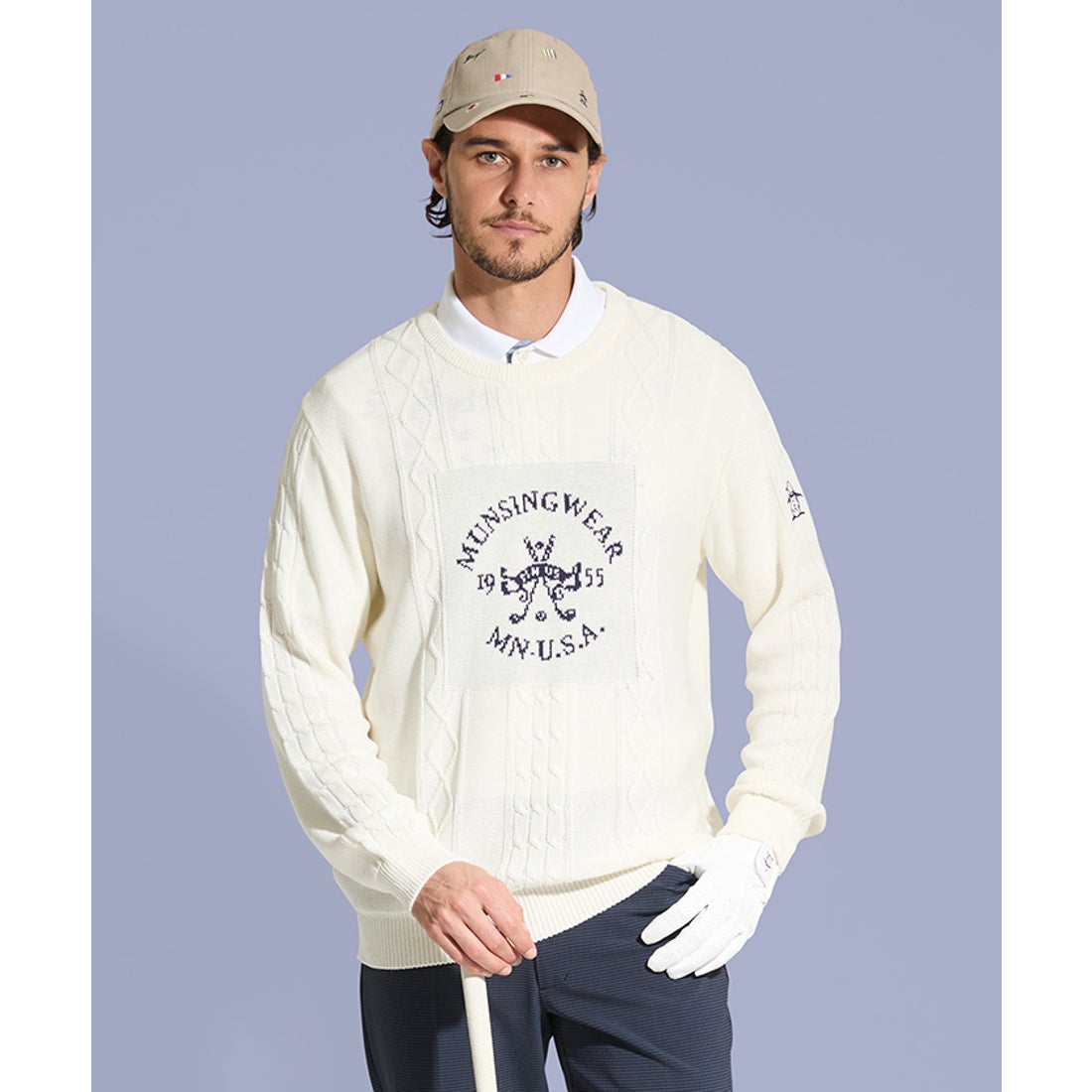 MUNSINGWEAR グラフィックインターシャセーター -デサントストア