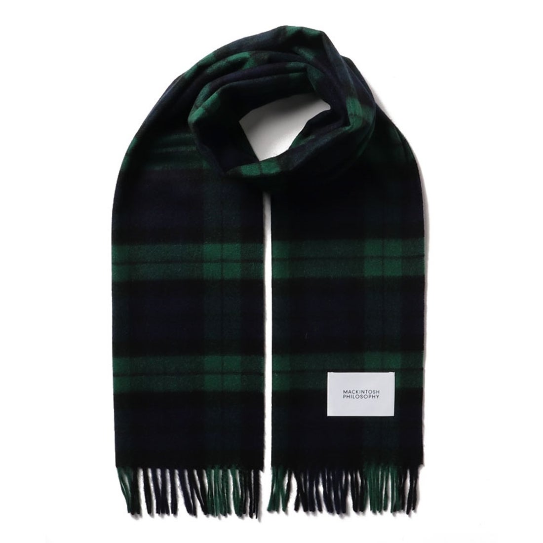 MACKINTOSH PHILOSOPHY カシミヤ100％紡毛厚手マフラー 35×175cm