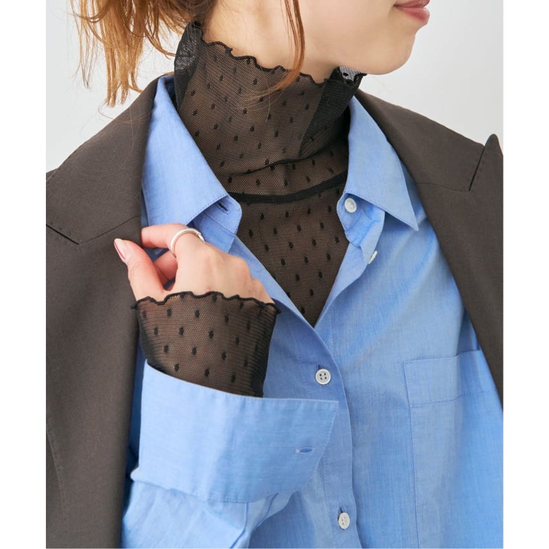 スピック＆スパン Spick & Span 《追加》ドットチュールハイネックプル