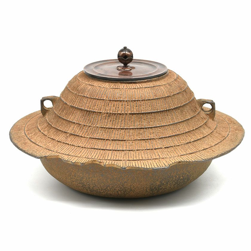 茶道具 透木釜（すきぎがま） 透木 笠（傘）釜 炉用 大國 藤兵衛