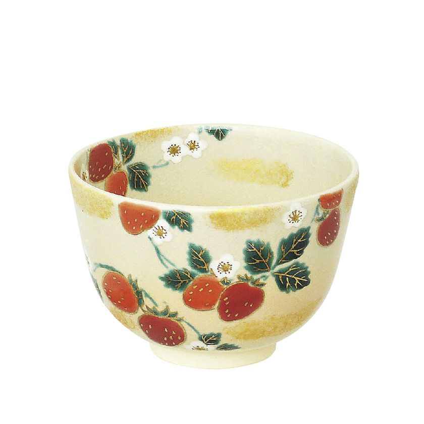 茶道具 抹茶茶碗（まっちゃちゃわん） 茶碗 色絵 いちご 加藤 起楽