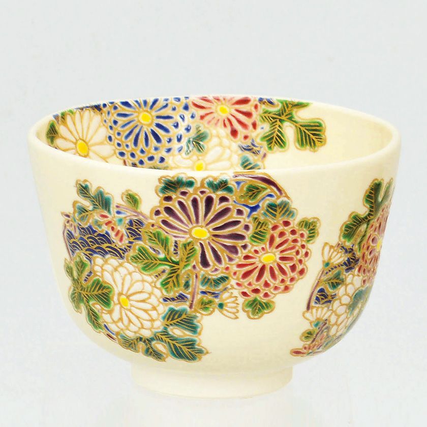 茶道具 抹茶茶碗（まっちゃちゃわん） 茶碗 仁清 菊紋 加藤 如水