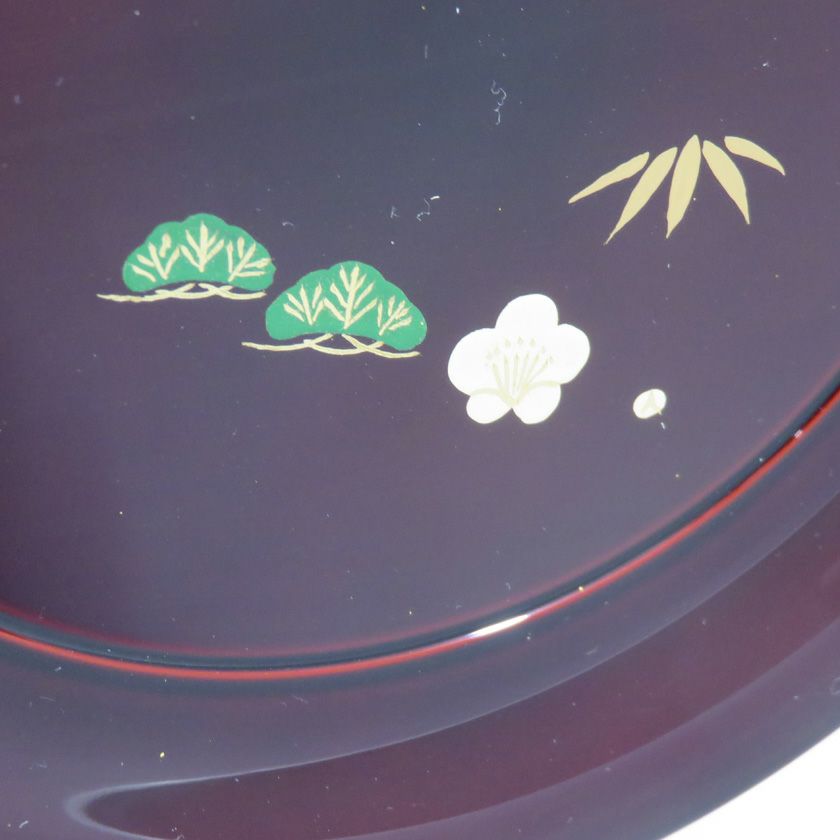 茶道具 菓子器（かしき） 干菓子盆 溜塗 松竹梅蒔絵 | 千年の香り 千紀園