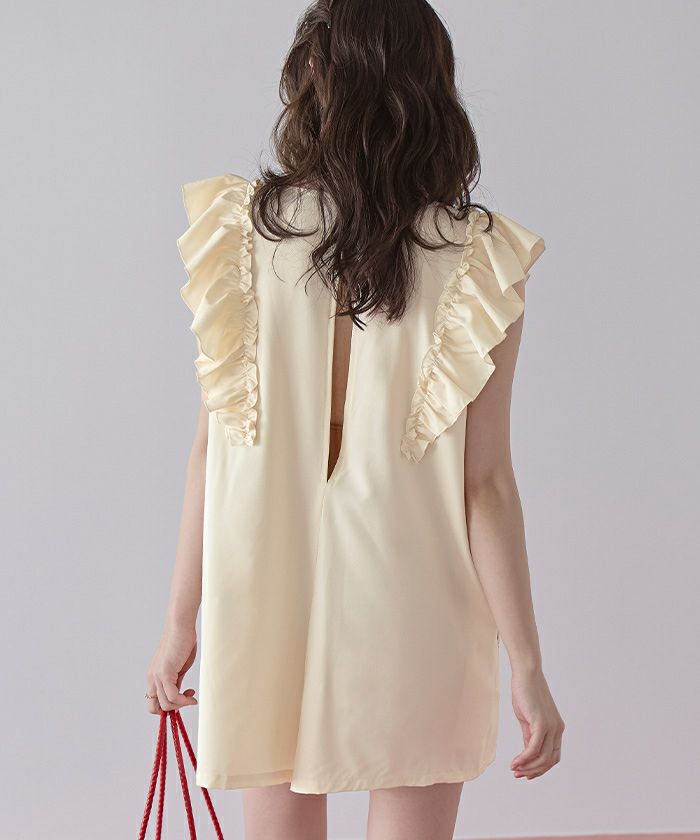 ショルダーフリルオールインワン/ワンピース水着【メール便可／100