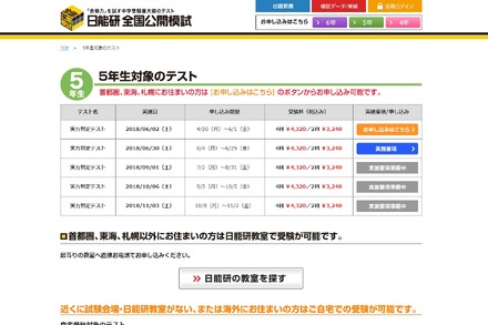 小学5年生対象、日能研の全国公開模試「実力判定テスト」6/2 | リセマム