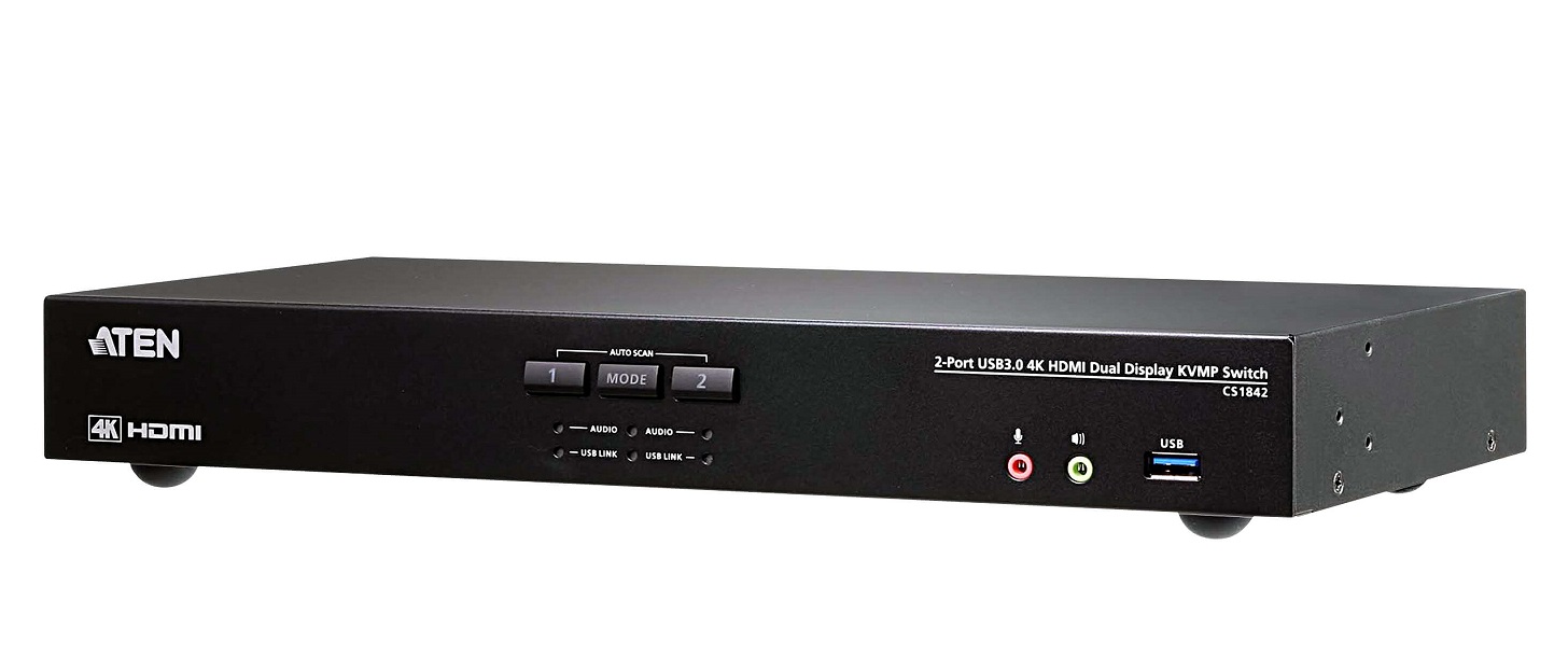 CS1842 - 2 Port 4K 60Hz HDMI Dual Display KVM w/ USB 3.0