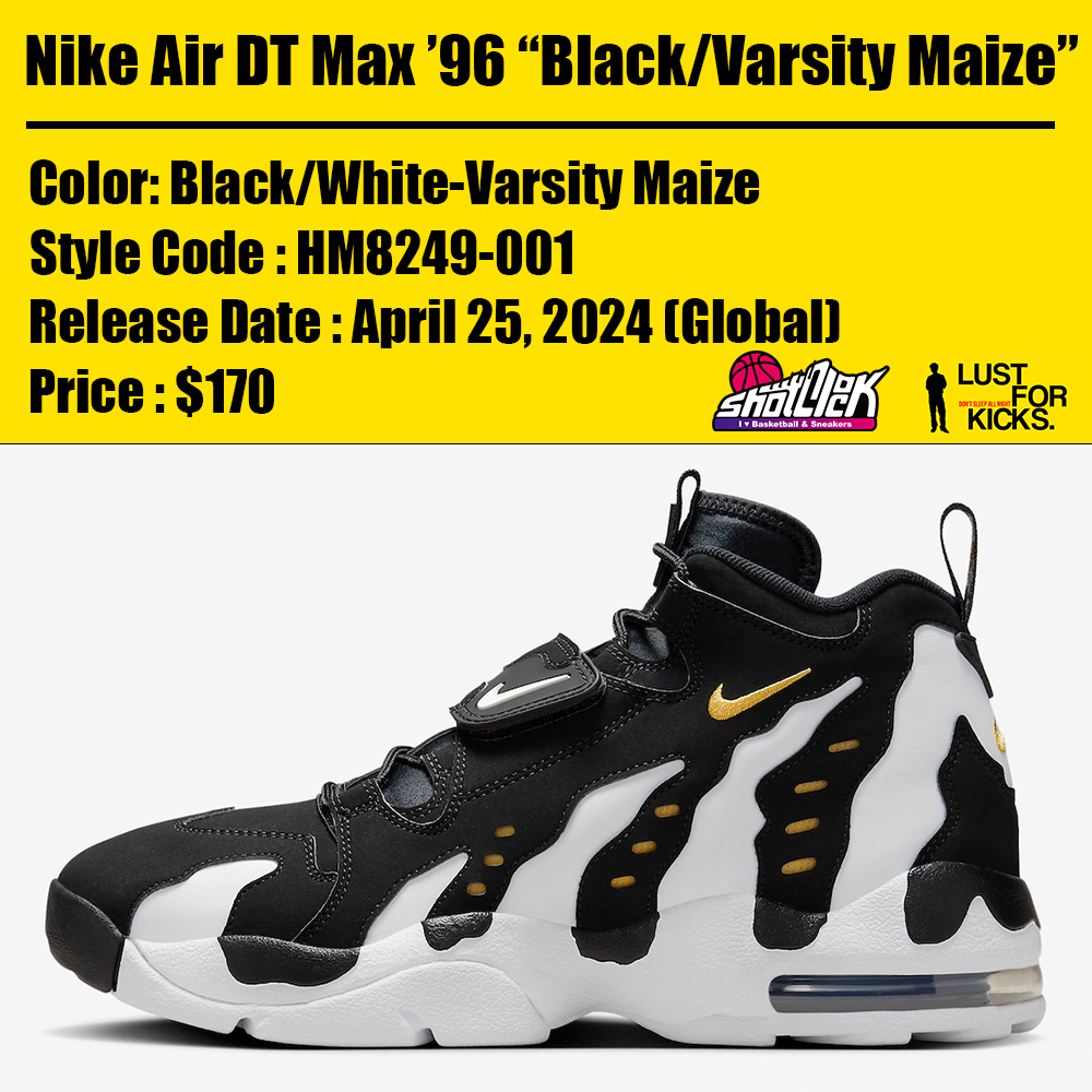 2024年4月25日発売Nike Air DT Max '96 “Black/Varsity Maize” | Shot