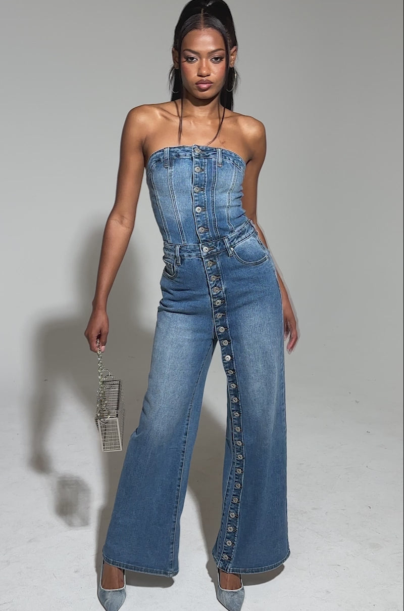 SUMMER SONG DENIM JUMPSUIT – AKIRA