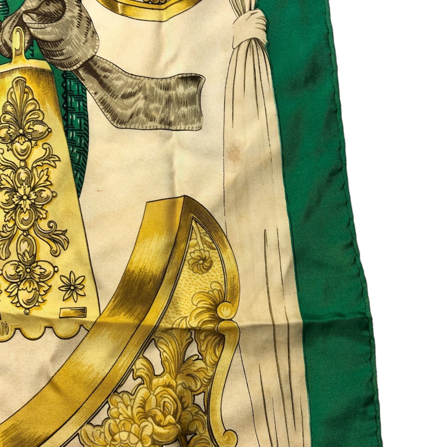 HERMES(エルメス) Carres 90 ”ETRIERS” カレ 90 グリーン×ゴールド 鐙