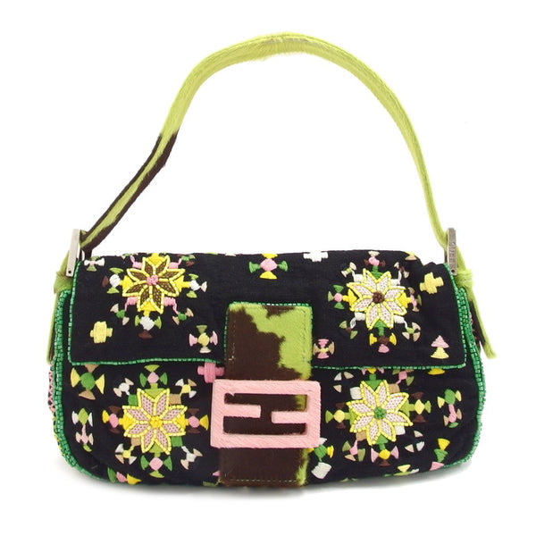 FENDI/フェンディ】 マンマバケット 刺繍ビーズ ハンドバッグ ハラコ