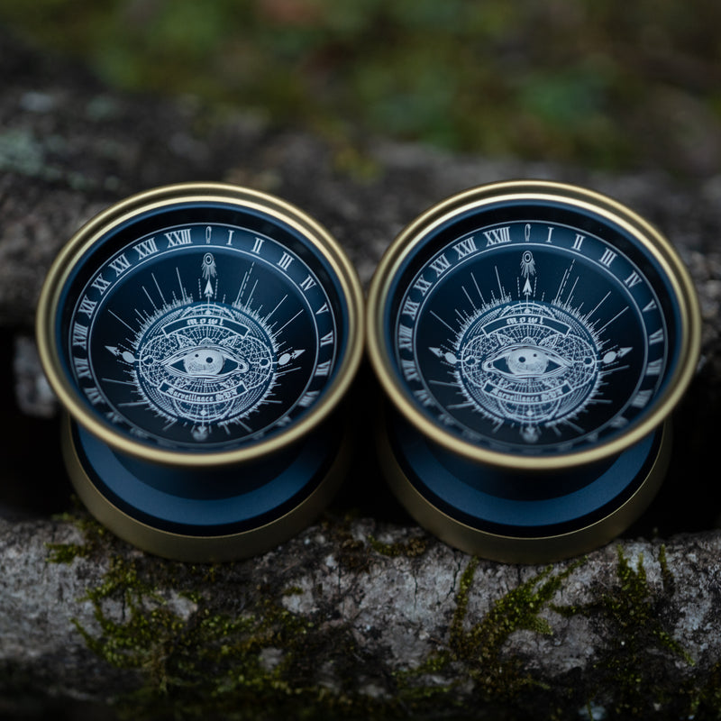Surveillance HPF /Both Eye Set / Navy Matt Gold Rim | mowl