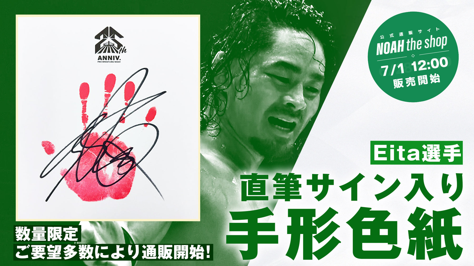 数量限定】選手直筆サイン入り手形色紙