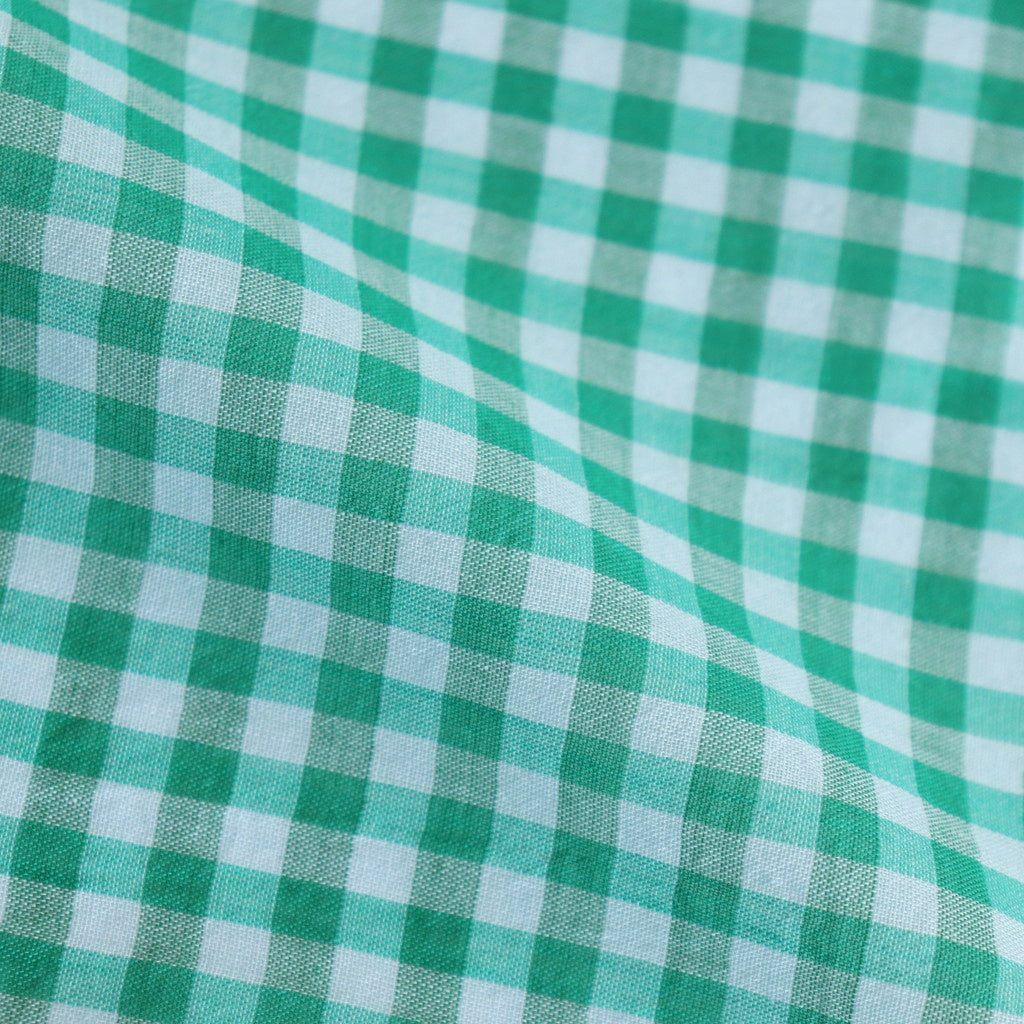 AIRY LIGHT COTTON CHECK SCARF #GREEN GINGHAM CHECK [A25SS03GC-W