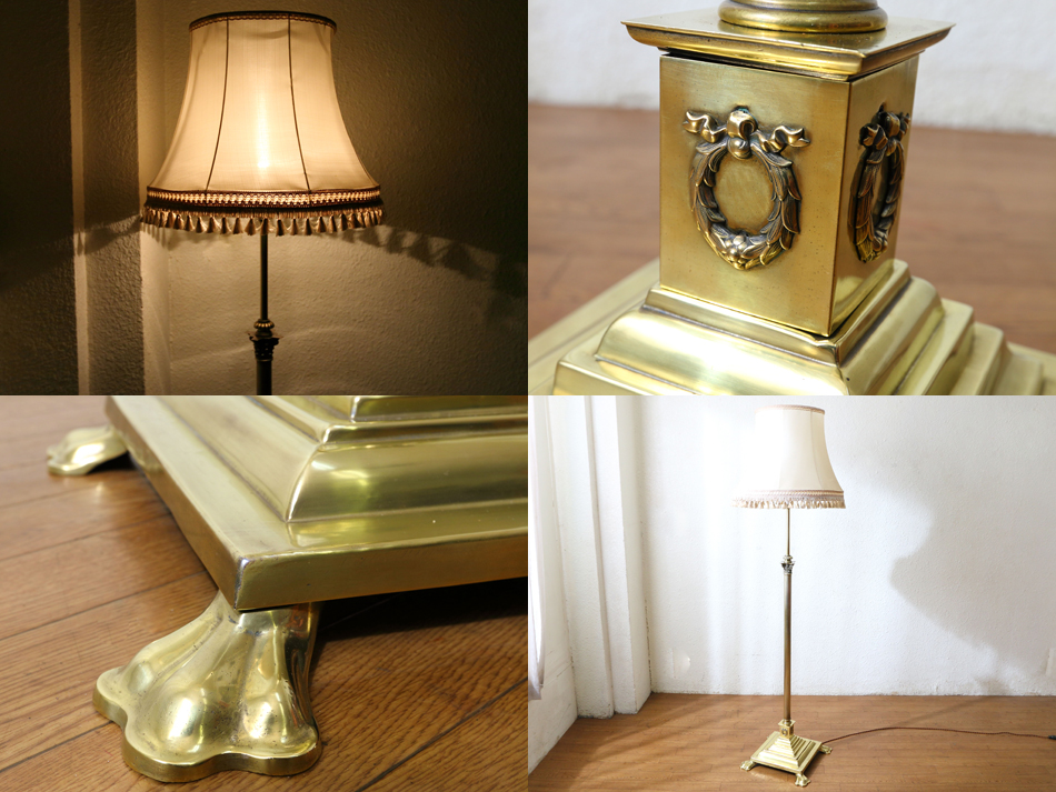 DEMODE購入 ヴィンテージ フロアランプ 真鍮×木製 アンティーク