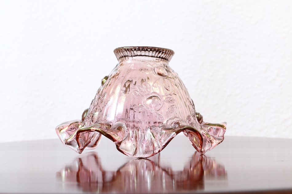 オールドフェントンFenton ローズピンクガラスランプシェード