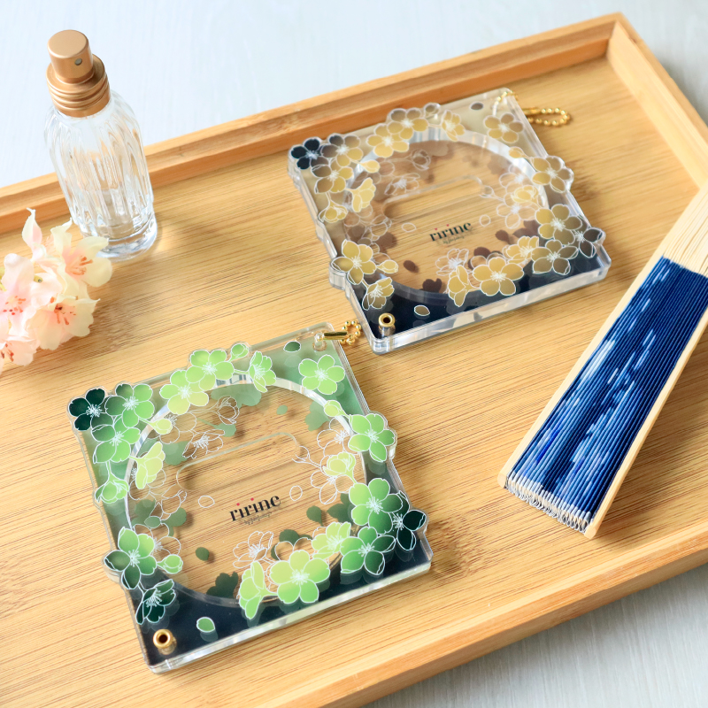 缶バッジアクリルフレーム75mm 夜桜 緑| FUKUYA ONLINE フクヤオンライン