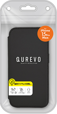 iPhone15 Pro Max用 磁気ワイヤレス充電対応 手帳型スリムケース