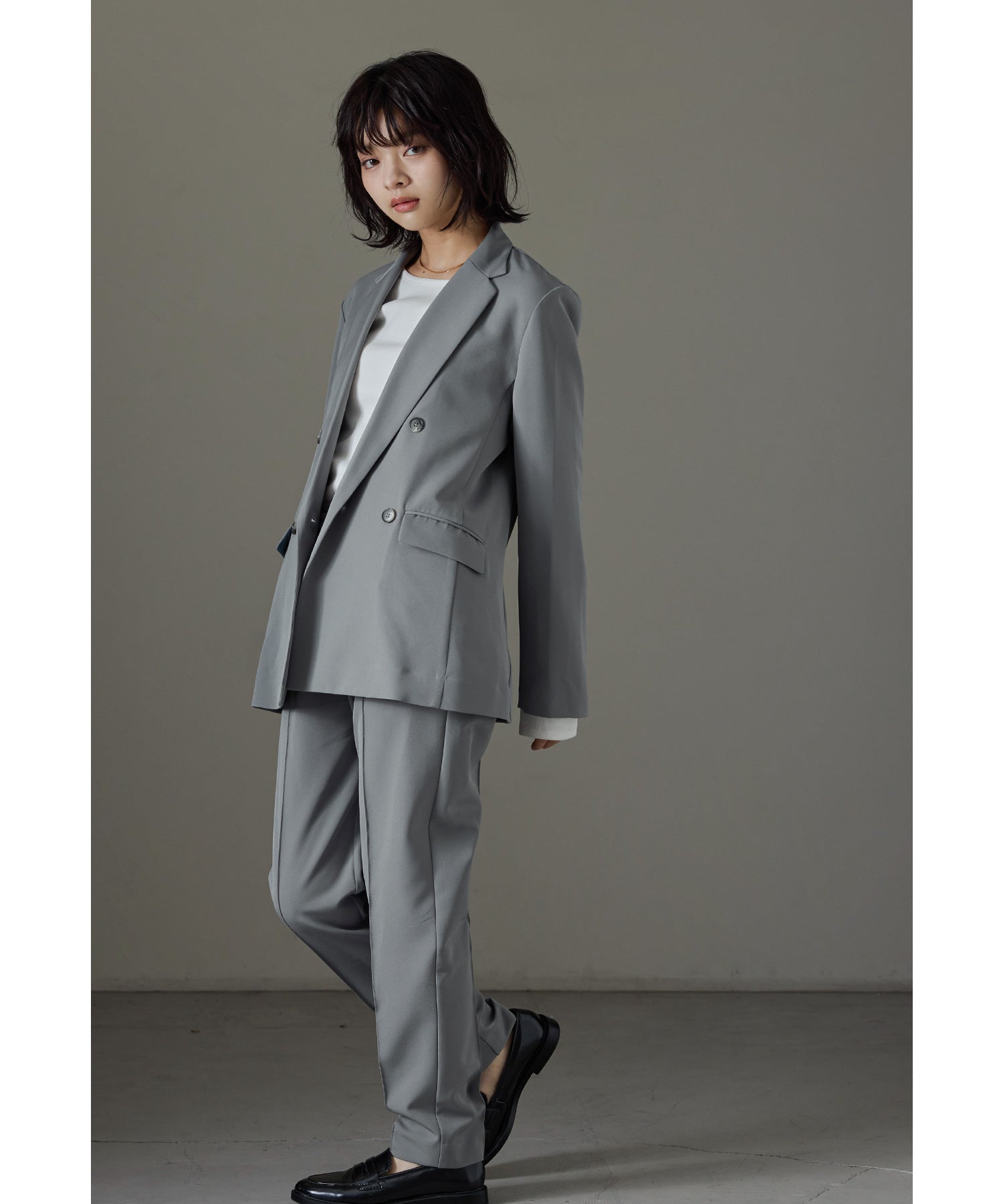 ベーシックデザインパンツスーツ レディース 2点セット セットアップ