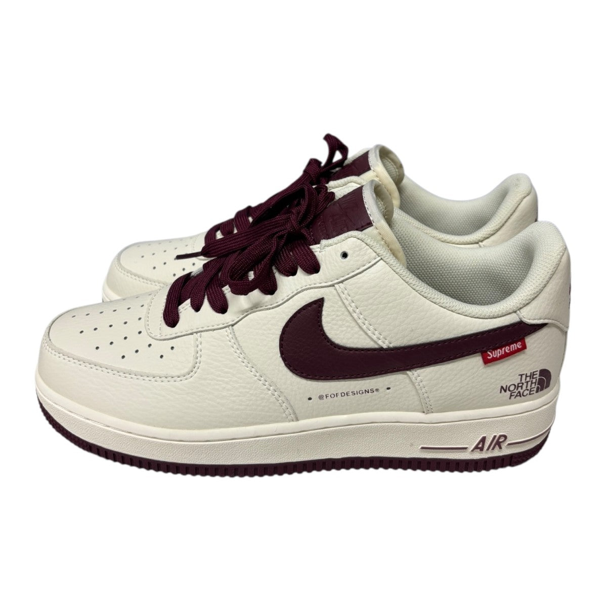 NIKE×Supreme×THE NORTH FACE Air Force 1 07 Low Off White Dark Red