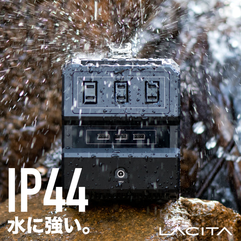 水に強いポータブル電源 IP44 大容量444Wh 出力400W 電気毛布 小型