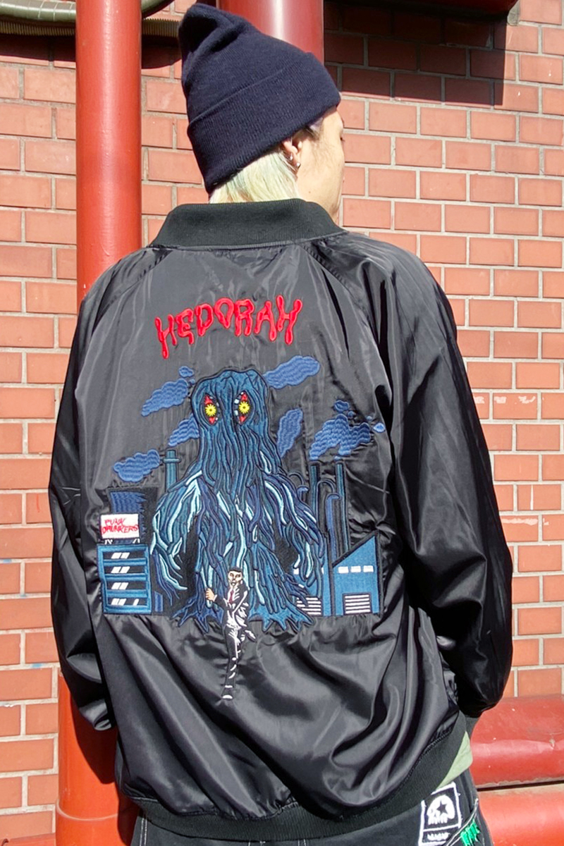 PUNK DRUNKERS [PDSxGODZILLA]ガイガン&ヘドラリバスカジャン / NAVY