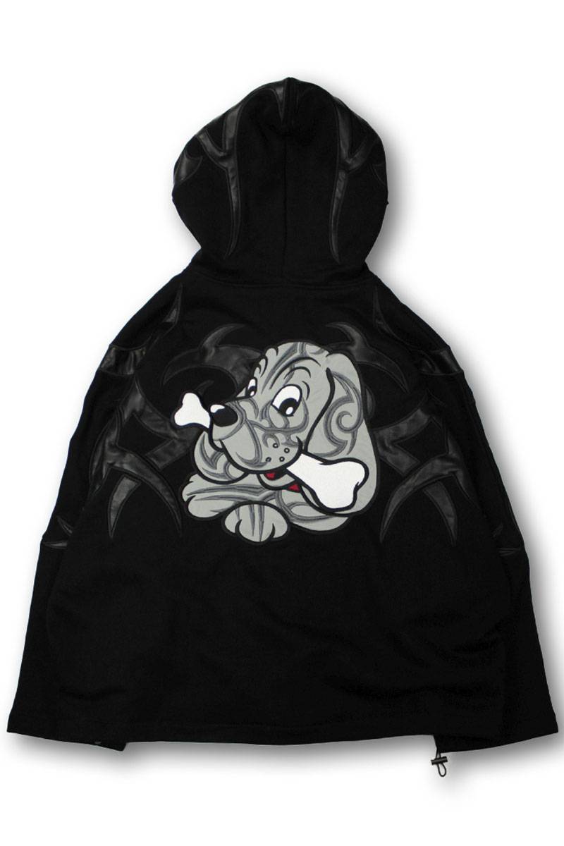 予約商品】GALFY (ガルフィー) 部族系ダブダブパーカー BLACK / ロック