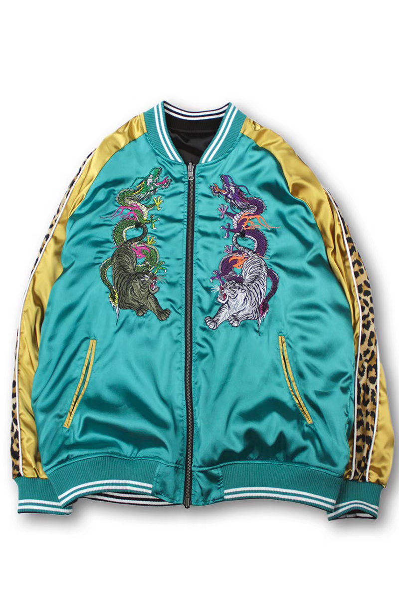 GALFY (ガルフィー) わんわんヤニカススカジャン GREEN BLACK / ロック