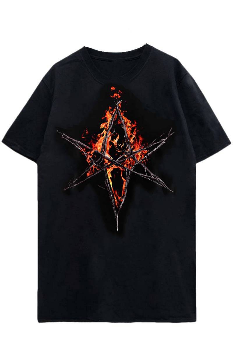 BRING ME THE HORIZON UNISEX T-SHIRT: FLAMING HEX BLACK / ロック