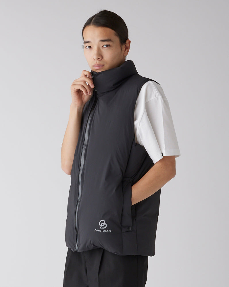 obsidian キルティング ゴルフ ダウンベスト ブラック obsidian