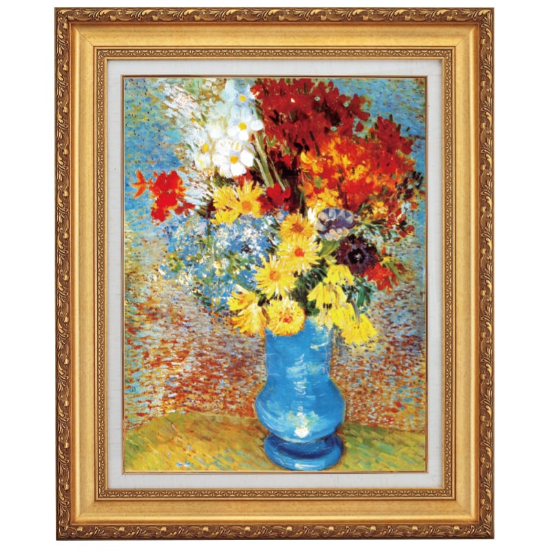 楽天市場】ゴッホ「青い花瓶の花」 4号 立体複製名画 美術品