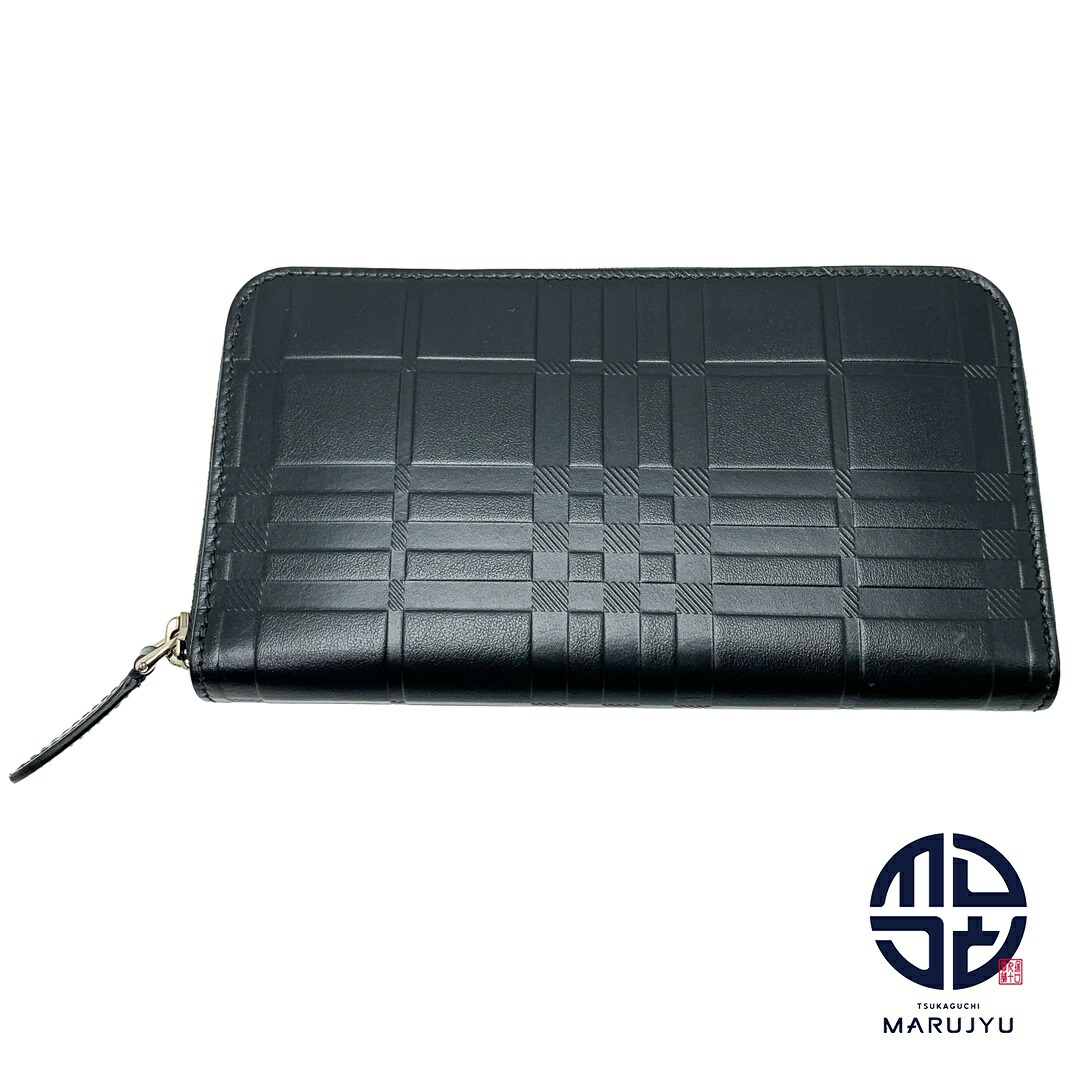 楽天市場】バーバリー 長財布 メンズ 財布 レザー ブラック 黒 型押し