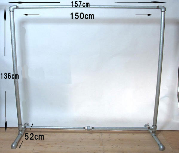 楽天市場】業務用ガス管ハンガーラック Sサイズ 横100cm ガスパイプ