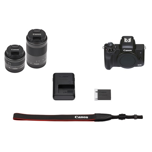 キヤノン EOS Kiss M2 ダブルズームキット ブラック | ミラーレス一眼