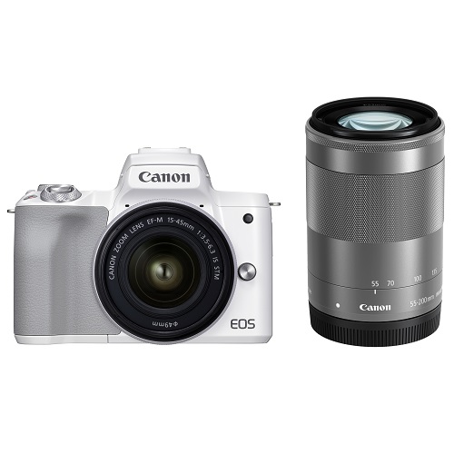 キヤノン EOS Kiss M2 ダブルズームキット ホワイト | ミラーレス一眼