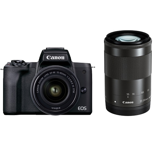 キヤノン EOS Kiss M2 ダブルズームキット ブラック | ミラーレス一眼