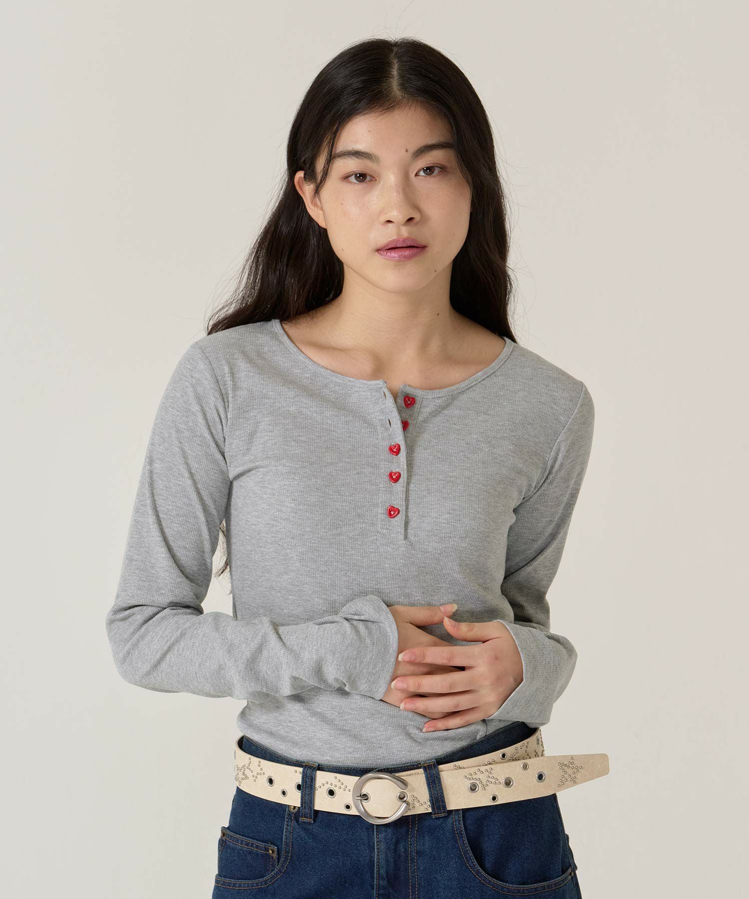 High&Lowウエスト デニムパンツ TINA：JOJUN 全1色｜tnj721-0844【2