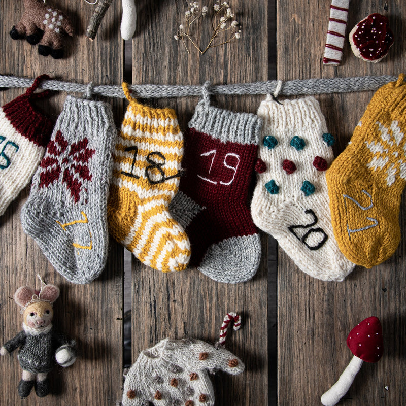 Handmade Multicolor Wool Advent Calendar | Handcrafted Wool Decor