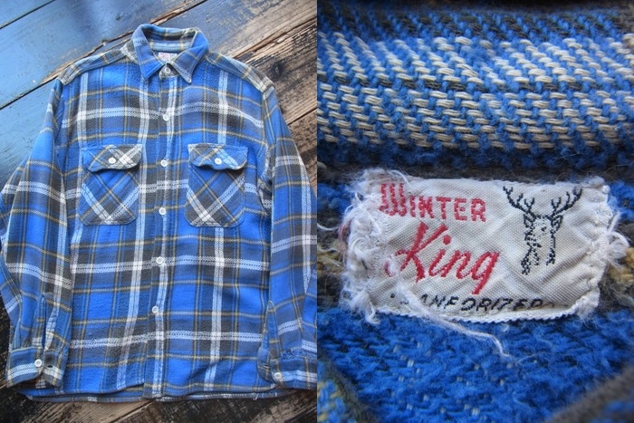 60s winter king マチ付き ネルシャツ - Side Car Charlie