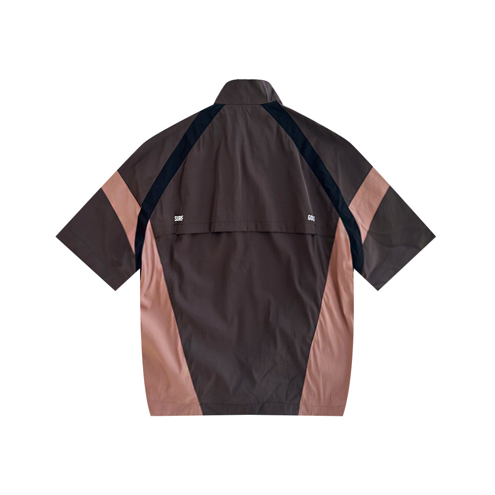 ハーフジップアップ 半袖ブルゾン（ブラウン） – SOMUA CLUB
