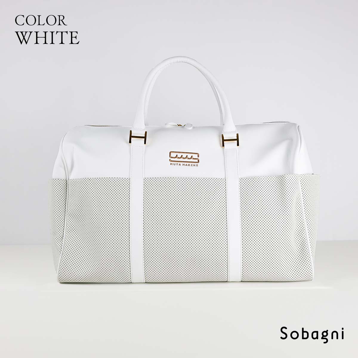 muta marine ムータ パンチングエシカル合皮ボストンバッグ