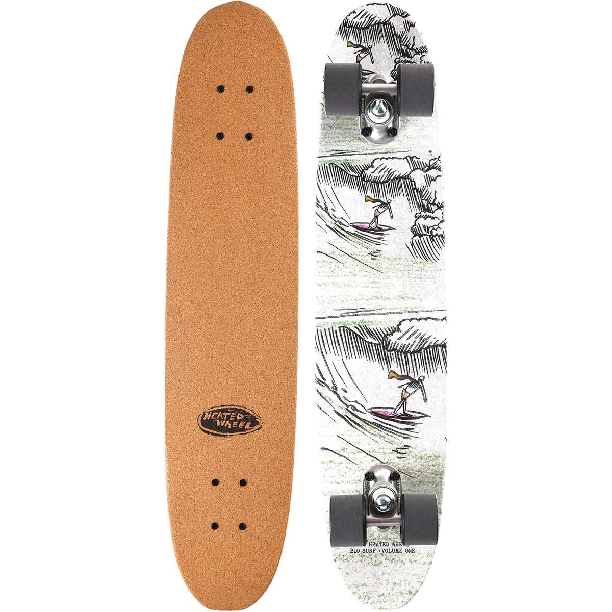The Heated Wheel Bio Surf Cork Top Polarizer Complete Skateboard