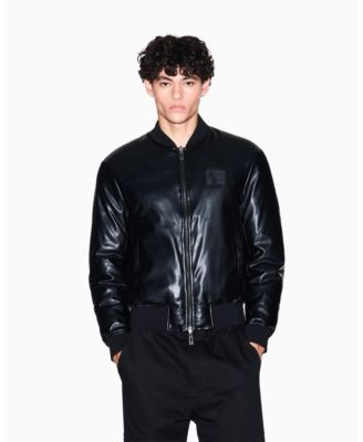 A|X Armani Exchange Men's Faux-Leather Bomber Jacket - Macy's