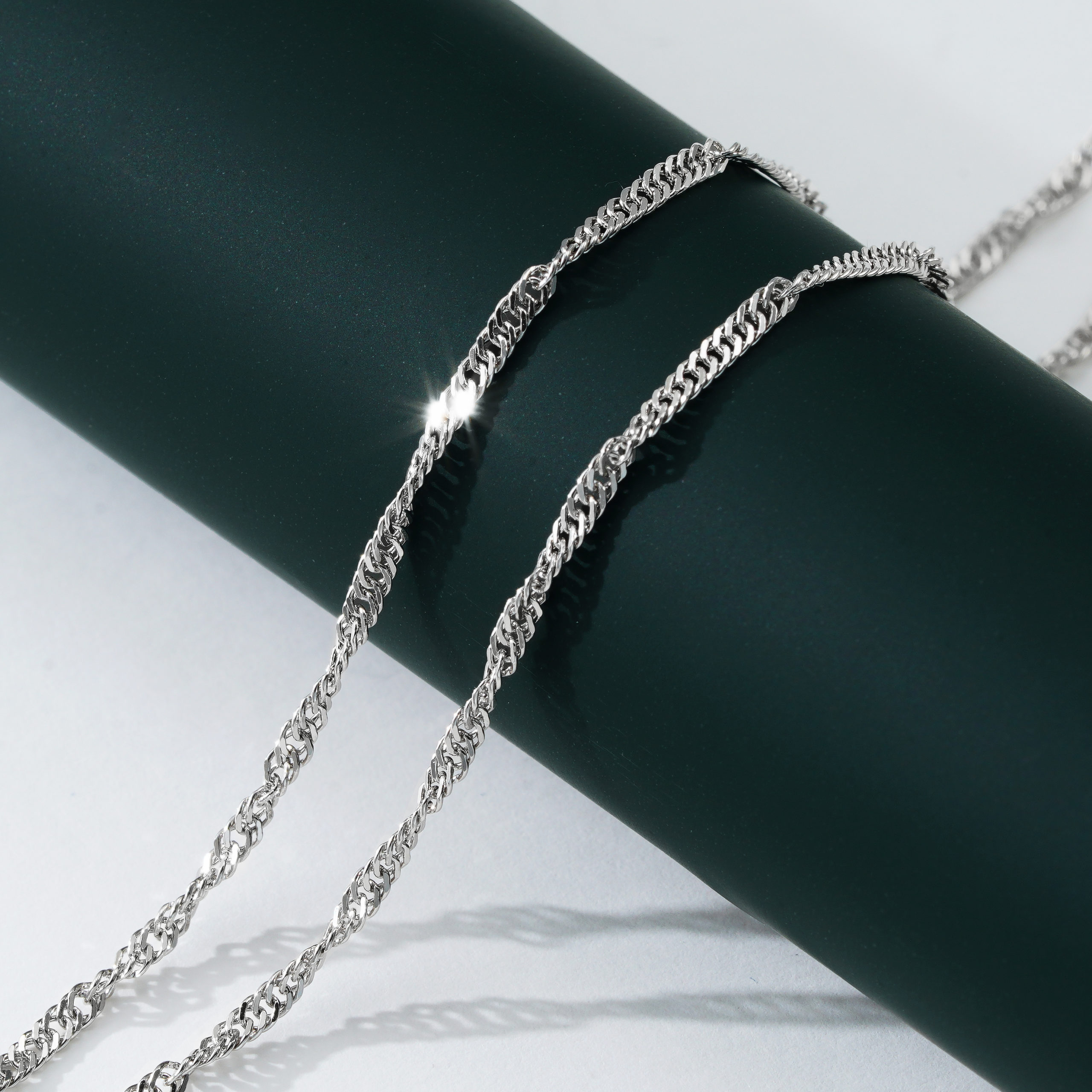 Pt999 純プラチナ スクリュー 2連 ブレスレット 17cm 1.5mm幅×2 | SPERANZA