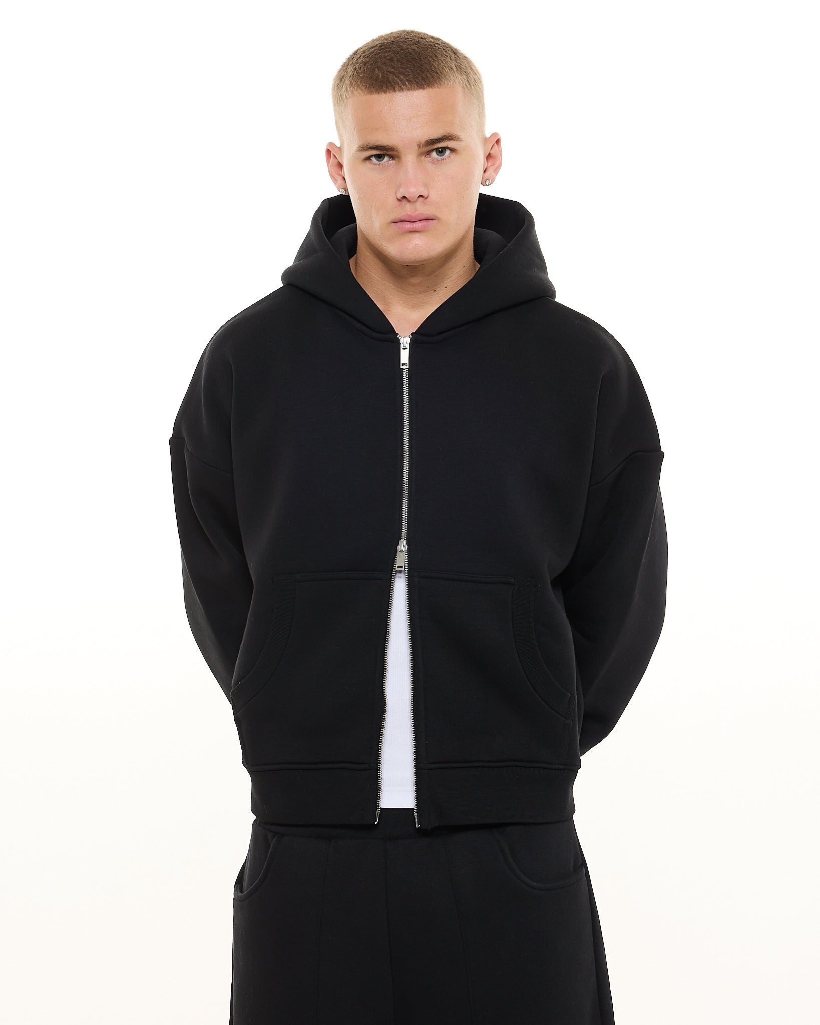 Black Cozy Zip Up | Sweats Collective