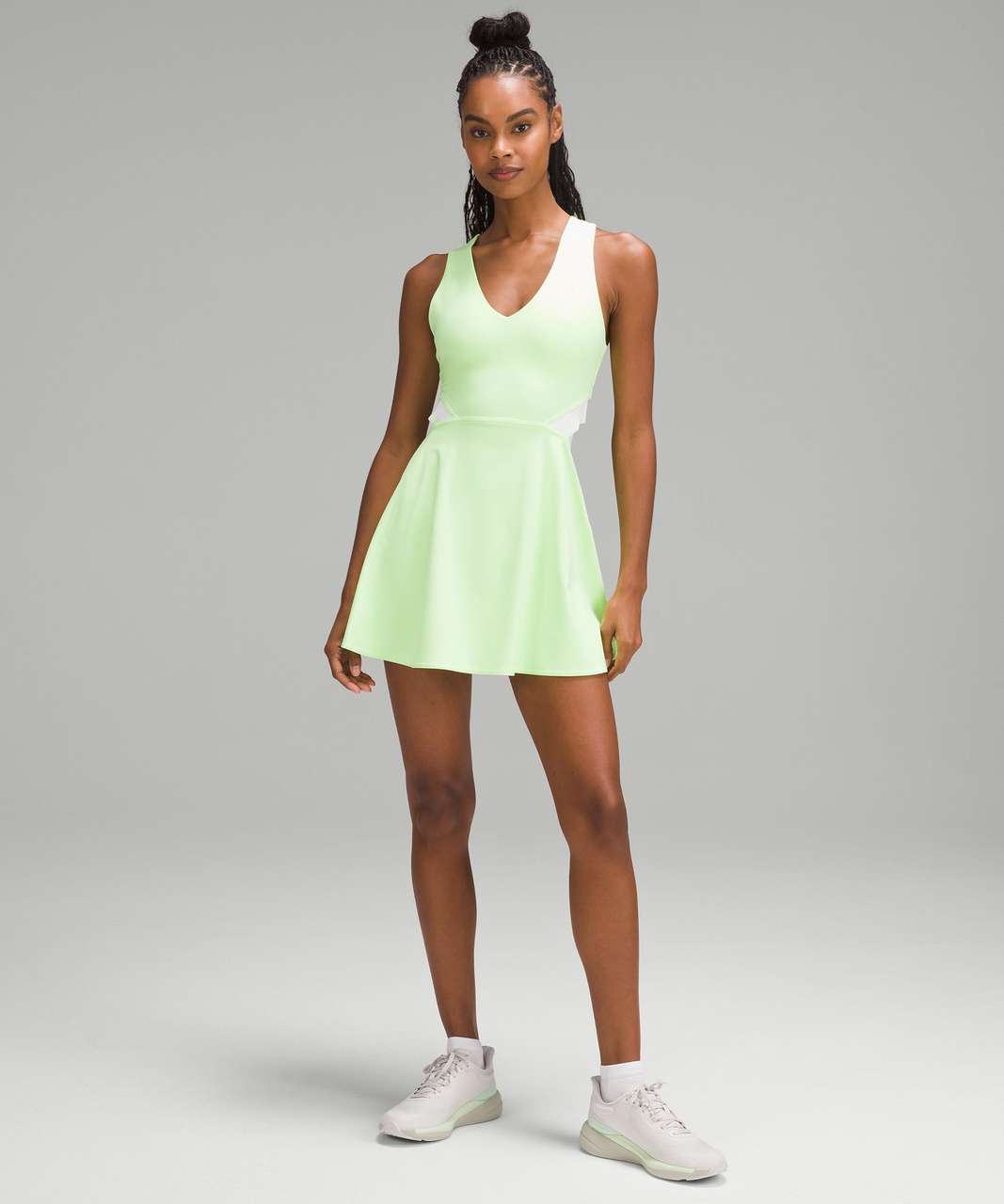 Lululemon V-Neck Racerback Tennis Dress - Faded Zap / White