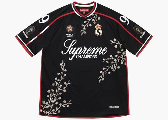 Supreme Floral Soccer Jersey Black | Hype Clothinga