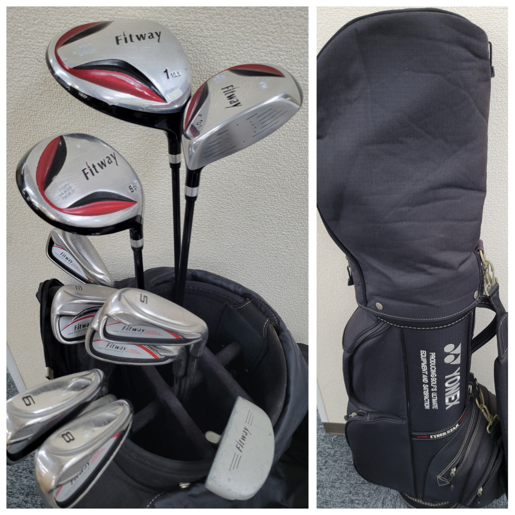 Fitway フィットウェイ 8インチ ブラック ゴルフバッグ メンズ 中古品