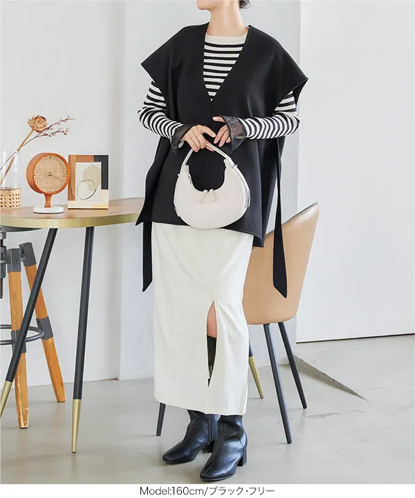 デザインベルトVネックジレベスト [C6919] | トップス全品送料無料！2