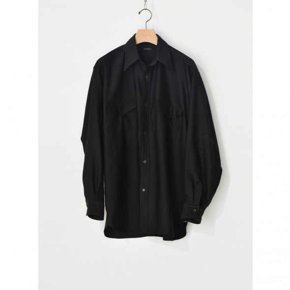 COMOLI / コモリ | ウールモールスキン ワークシャツ - Navy | 通販